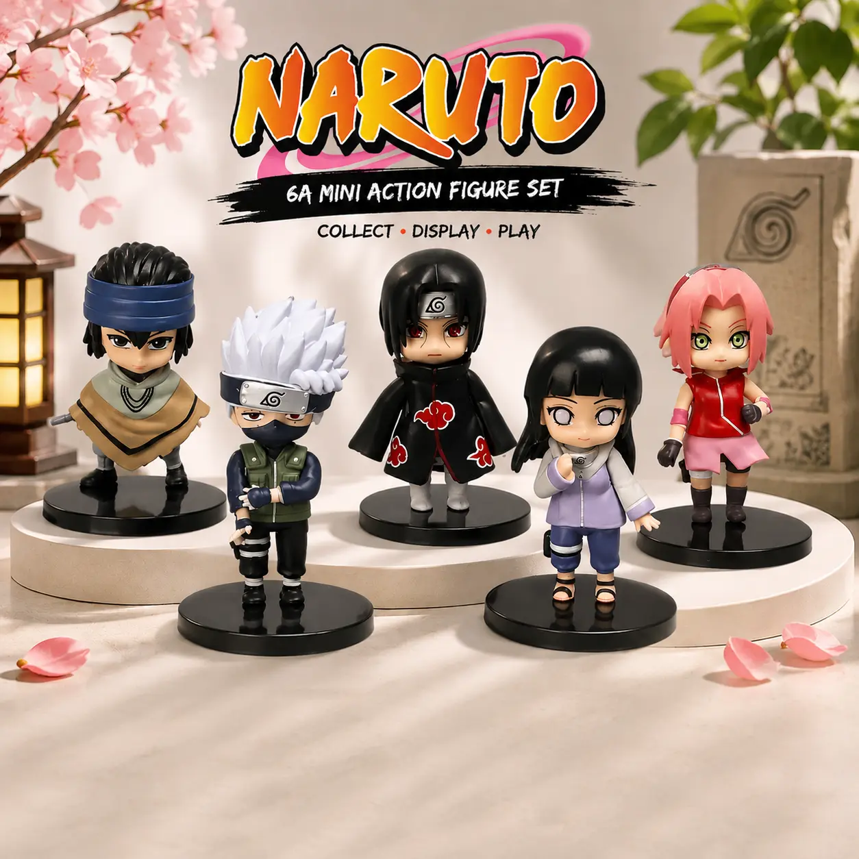 Naruto mini action figure set display