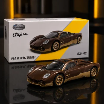 Sleek Pagani model on reflective surface