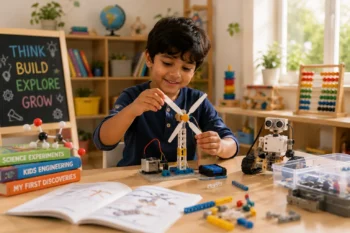 Child Playing with STEM Toys