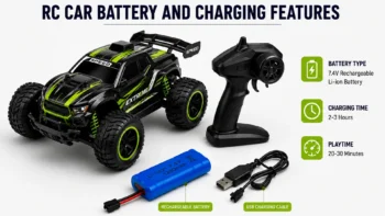 RC car battery and charging features